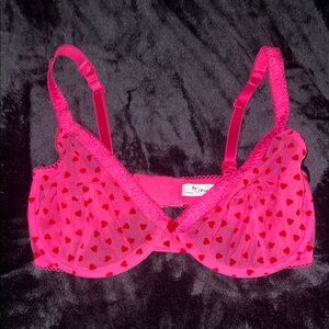 Victoria’s Secret Tease Unlined Mesh Heart Patterned Bra